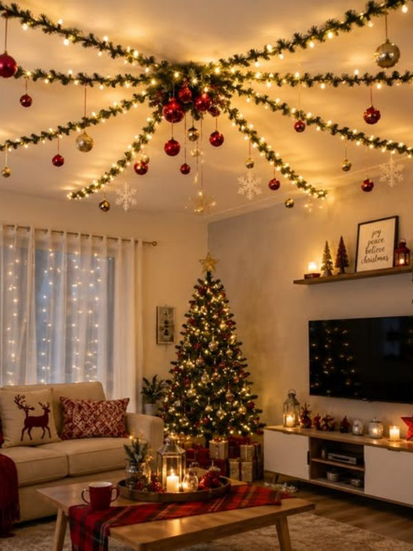 Decoration-With-Warm-Lights-Christmas-Living-Room-Ideas