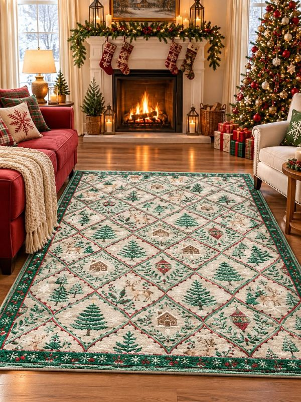 Soft-Rugs-For-Christmas-Living-Room-Decor-Ideas