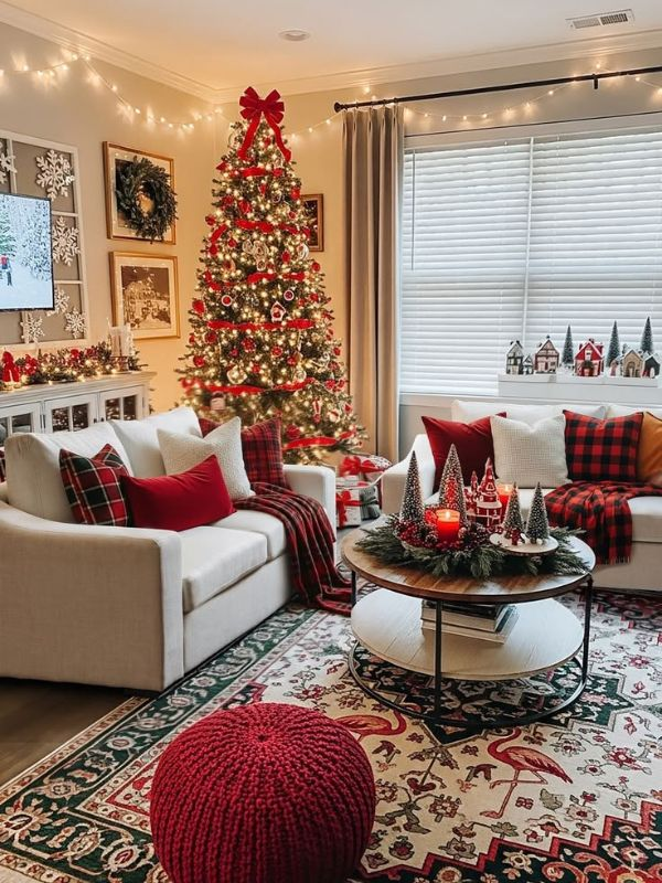 Layer-Different-Textures-as-Christmas-Living-Room-Decor-Ideas
