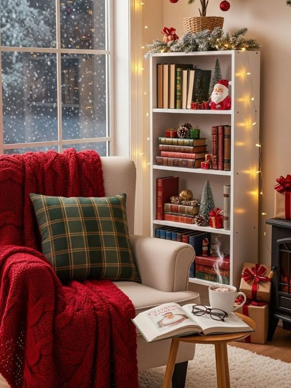 Cozy-Reading-Nook-asChristmas-Living-Room-Decor-Ideas
