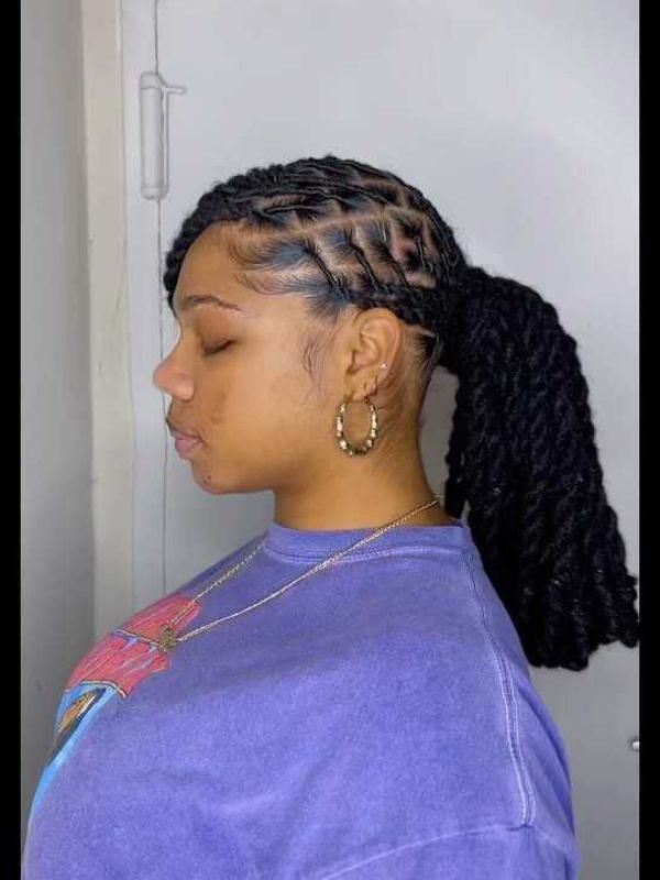 Long-Barrel-Twist-Locs-With-a-Low-Ponytail-for-Women