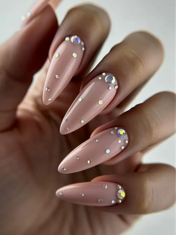 Nude-Nails-With-Rhinestones-for-a-Classy-Look