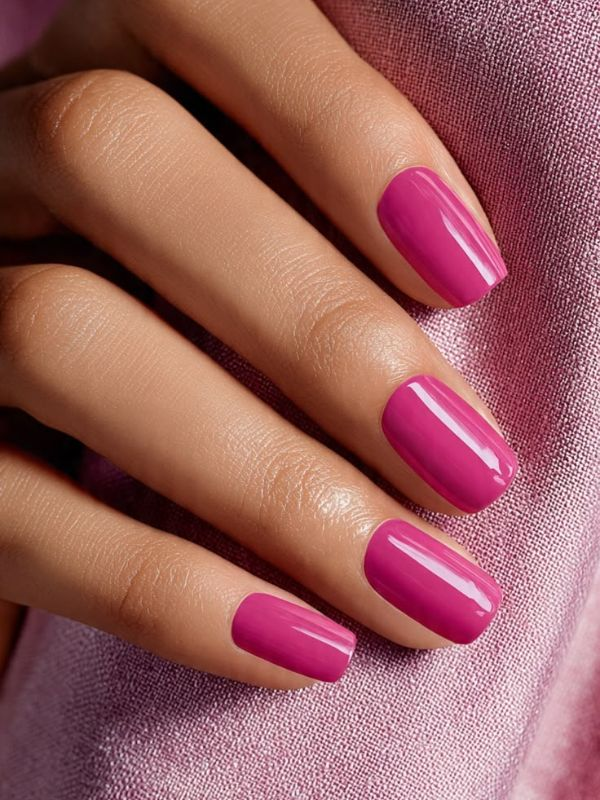 Raspberry-Pink-Short-Nails-for-Fair-Skin