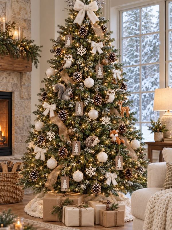 Rustic-Christmas-Tree-Ideas-With-Pinecones